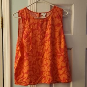 J. Crew Women's Pink/Peach Floral Tank Top